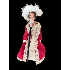 Vtg Barbie Clone Scarlet‎ O'hara In Red Velvet Curtain Dress & Beaded Gown